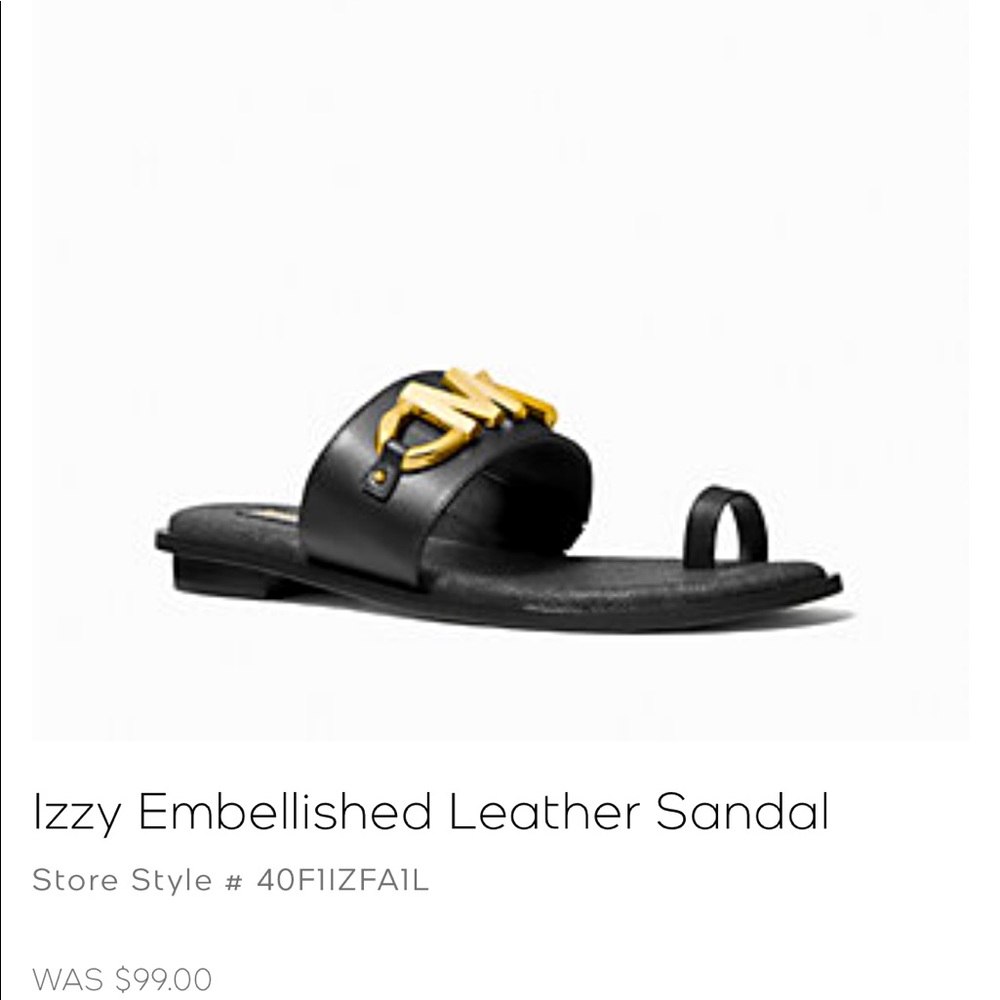 Michael Kors Izzy Embellished Leather Sandal